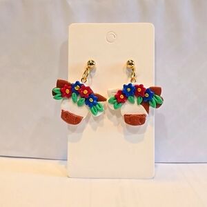 Polymer Clay Cow Earrings